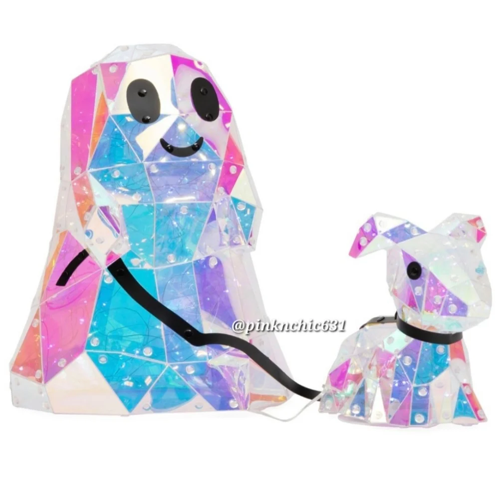 VIRAL Christian Siriano Halloween Ghost Walking Dog LED Iridescent Light Up